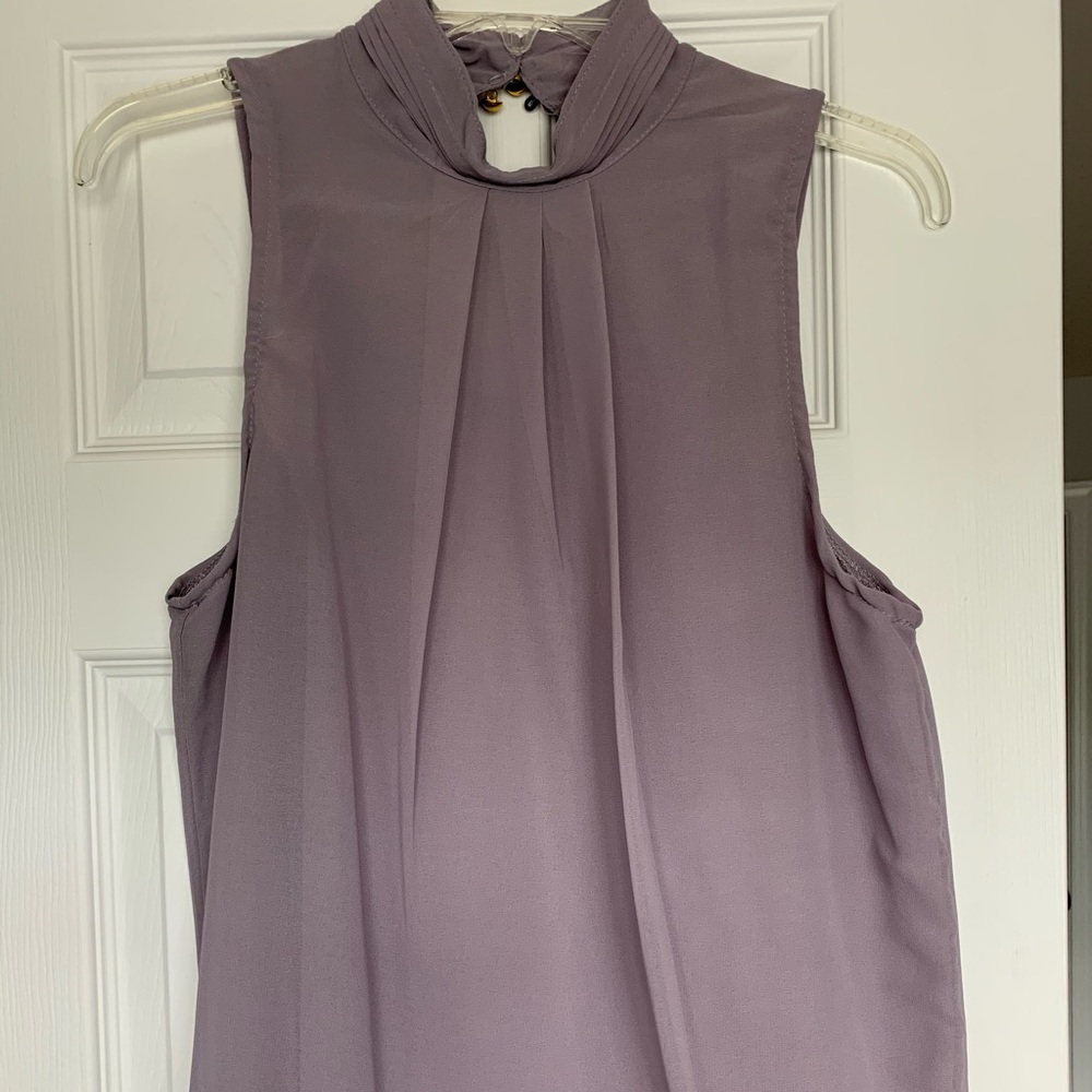Mauve sleeveless chiffon blouse